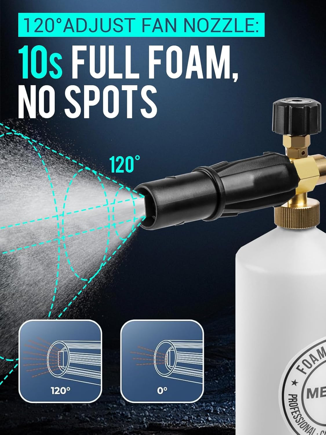 Foam Cannon for Pressure Washer, 4000Psi Car Wash Foam Gun, 1 Liter Foam Sprayer, Pressure Washer Soap Attachment with 1/4" Quick Connector, Snow Soap Blaster with 5 Nozzles for Car Detailing