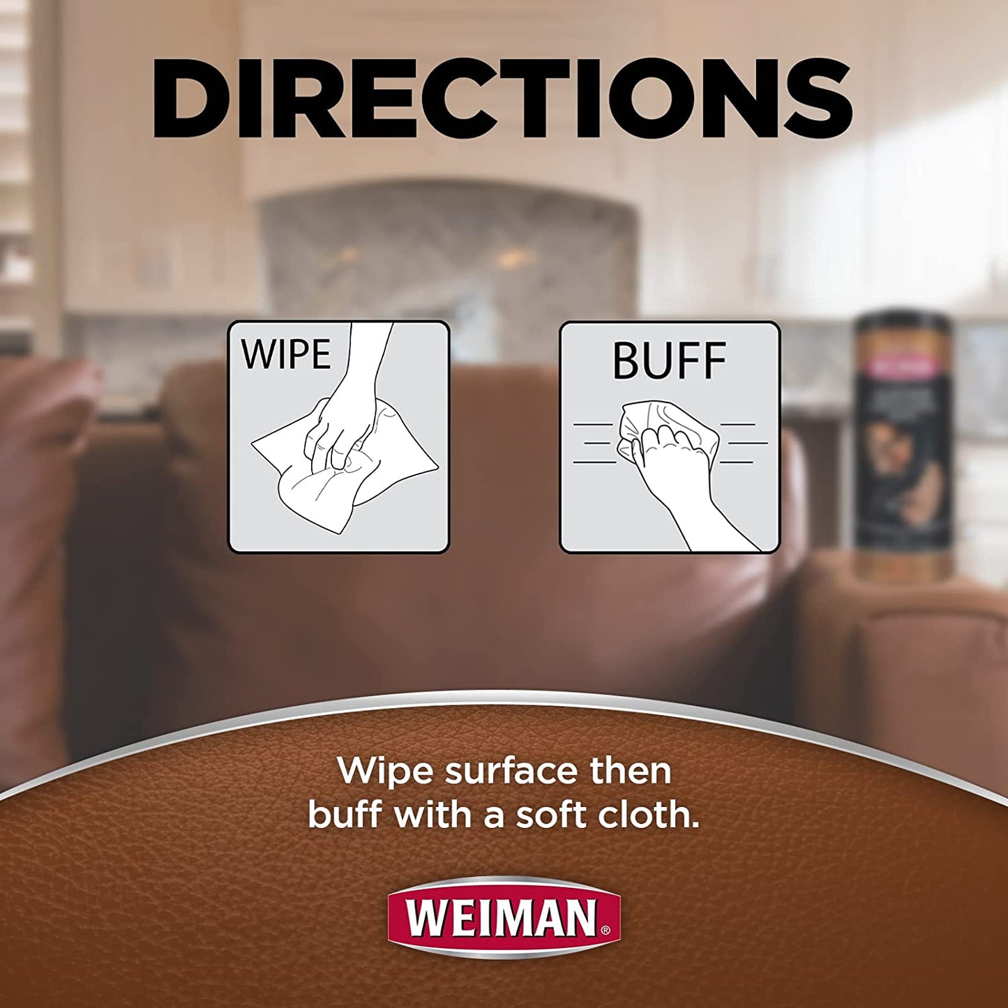 Leather Cleaner Wipes - Clean Condition UV Protection Help Prevent Cracking or Fading of Furniture, Car Interior, Couch, and Shoes, 2 Pack with Microfiber Cloth