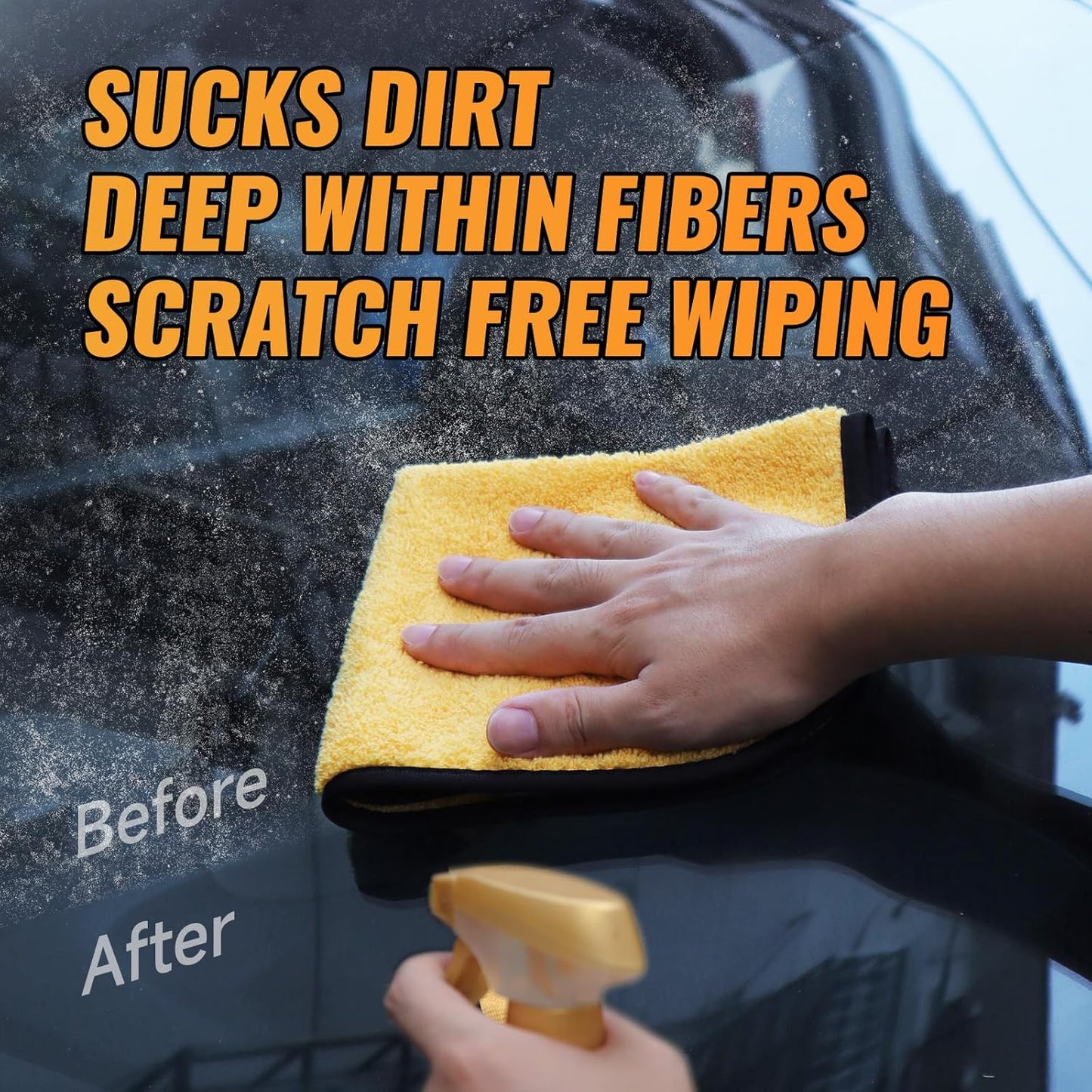 3 Pack Microfiber Towels for Cars,16Inch*14Inch-420Gsm Premium Microfiber Cleaning Cloth Car Drying Towel,Safe for Car Wash Scratch Free Strong Water Absorption