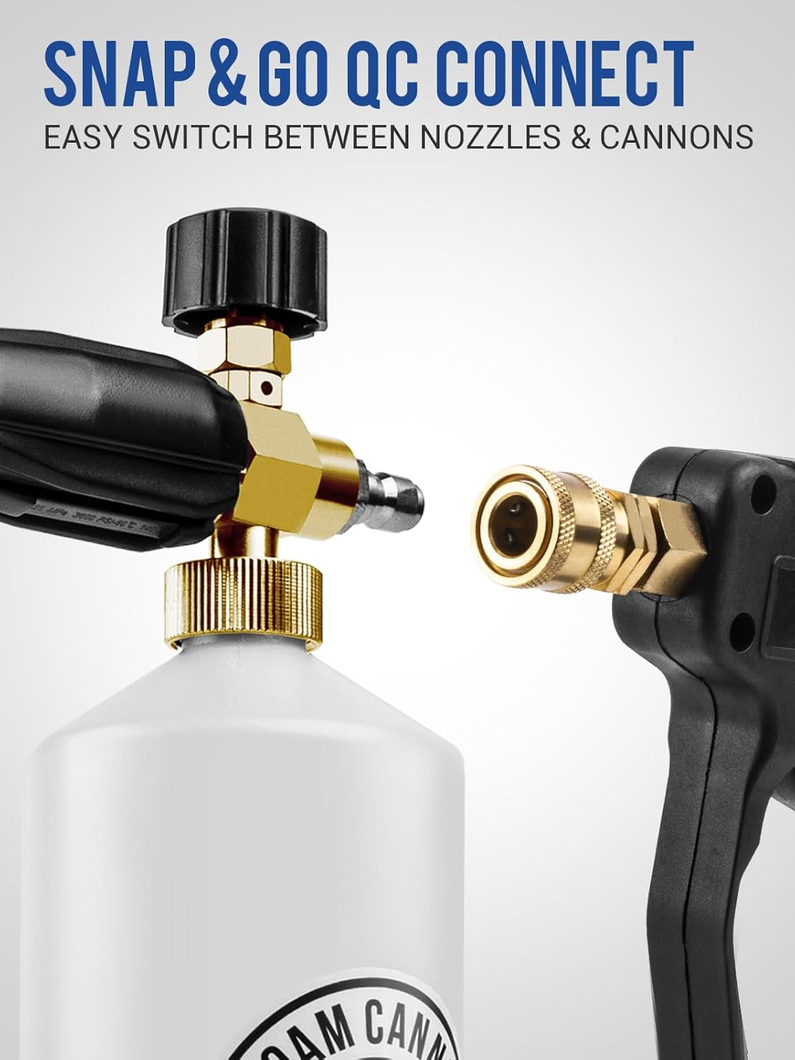 Foam Cannon for Pressure Washer, 4000Psi Car Wash Foam Gun, 1 Liter Foam Sprayer, Pressure Washer Soap Attachment with 1/4" Quick Connector, Snow Soap Blaster with 5 Nozzles for Car Detailing