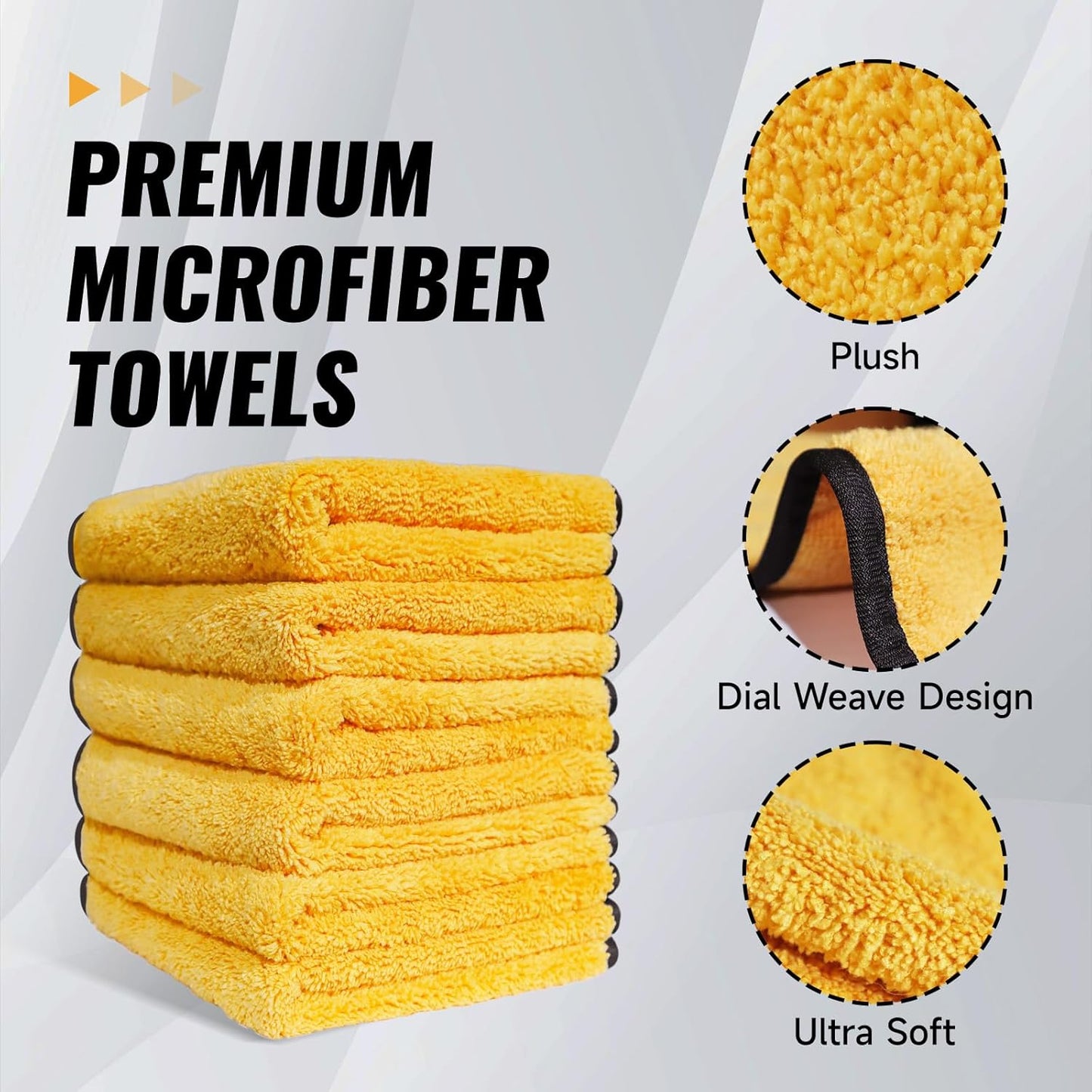 3 Pack Microfiber Towels for Cars,16Inch*14Inch-420Gsm Premium Microfiber Cleaning Cloth Car Drying Towel,Safe for Car Wash Scratch Free Strong Water Absorption