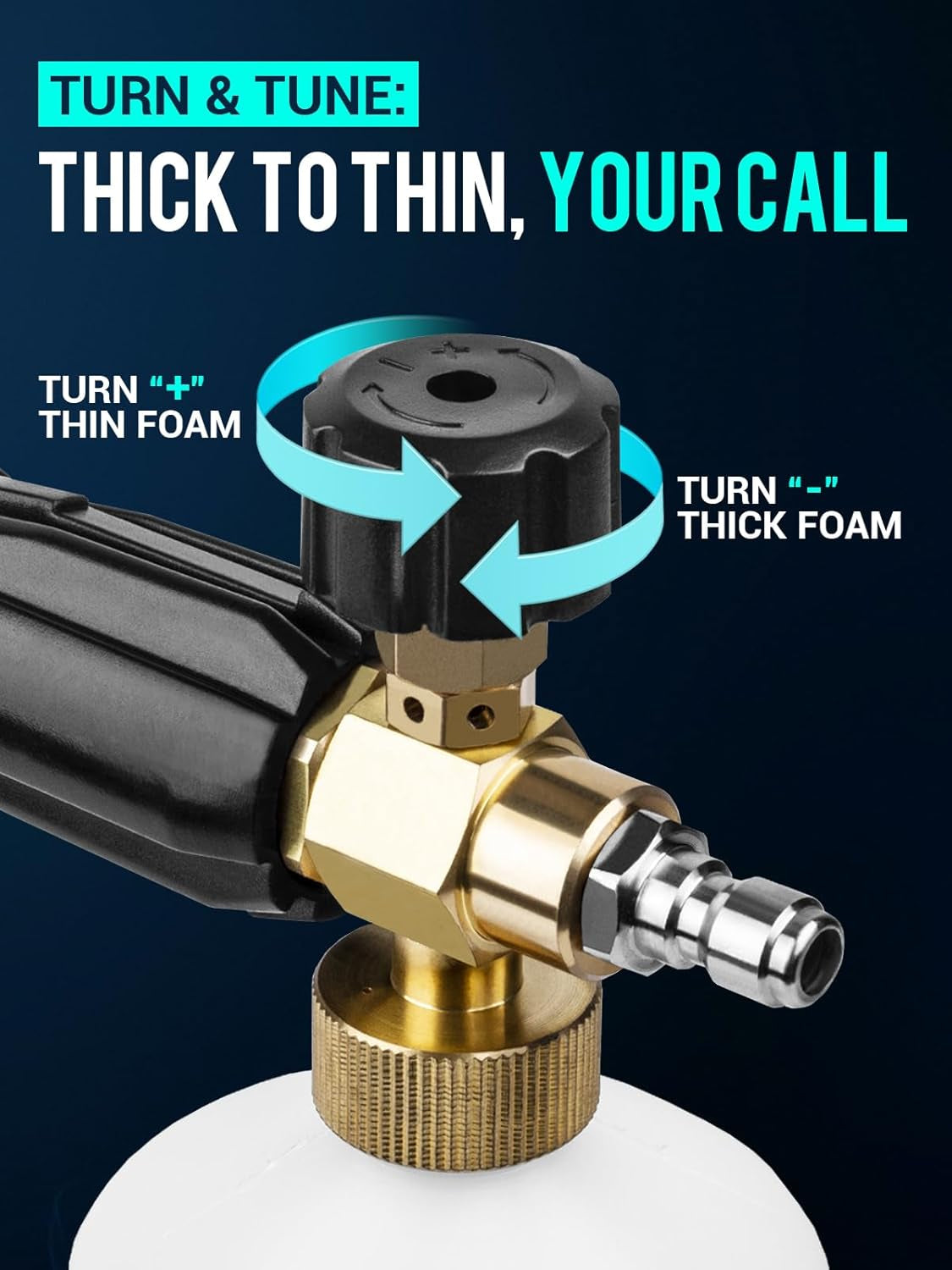 Foam Cannon for Pressure Washer, 4000Psi Car Wash Foam Gun, 1 Liter Foam Sprayer, Pressure Washer Soap Attachment with 1/4" Quick Connector, Snow Soap Blaster with 5 Nozzles for Car Detailing