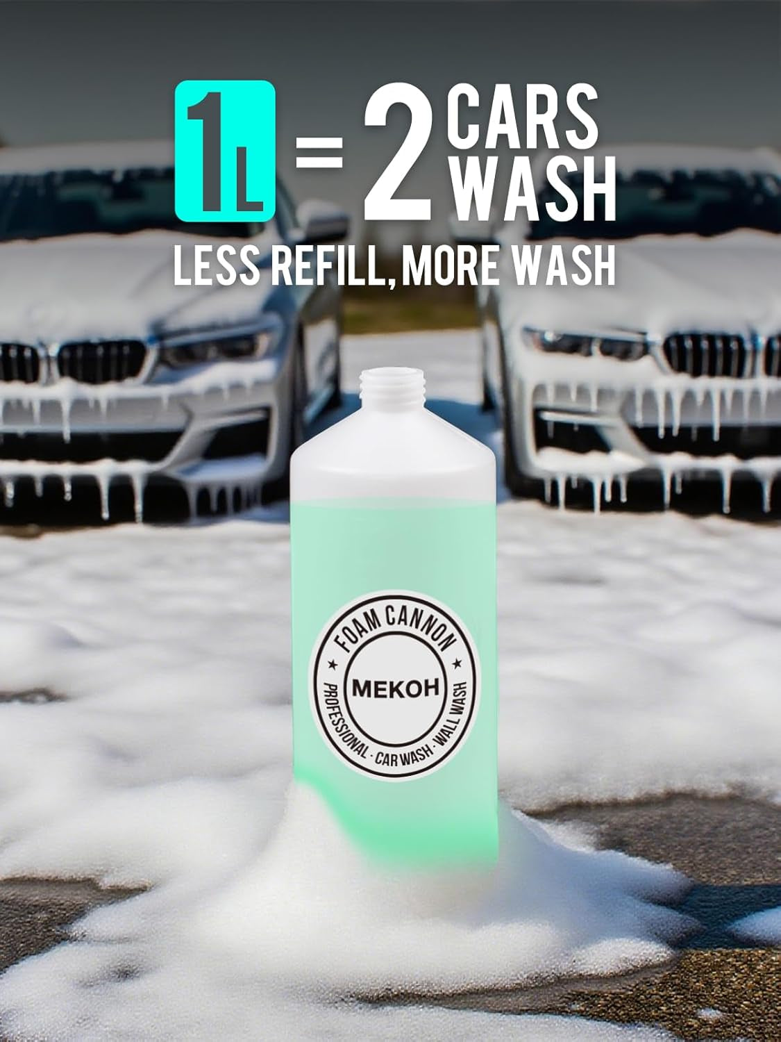 Foam Cannon for Pressure Washer, 4000Psi Car Wash Foam Gun, 1 Liter Foam Sprayer, Pressure Washer Soap Attachment with 1/4" Quick Connector, Snow Soap Blaster with 5 Nozzles for Car Detailing