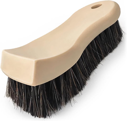Long Bristle Horse Hair Brush for Leather, Versatile Leather Cleaning Brush for Car Interior Seat, Carpet, Upholstery, Furniture and Shoes
