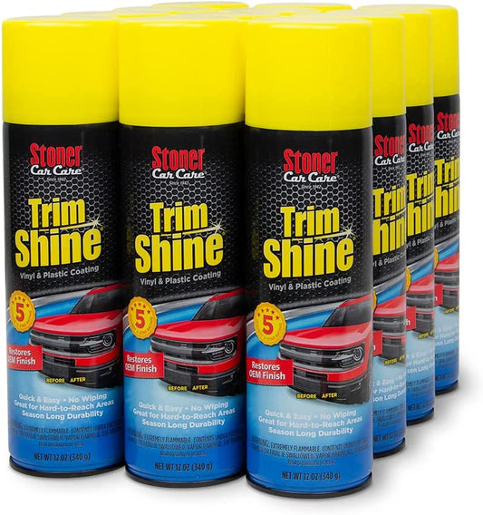 91034-12PK Trim Shine – Vinyl and Plastic Protectant for Interior and Exterior Detailing, Restores OEM Color, Adds Shine, UV and Water Protection – 12 Oz (Pack of 12)