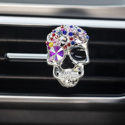 3 Pcs Skull Car Air Fresheners Vent Clips, Bling Rhinestone Punk Skull Car Air Vent Clip Car Diffuser Charm Cute Car Accessories Interior Decoration for Men Women
