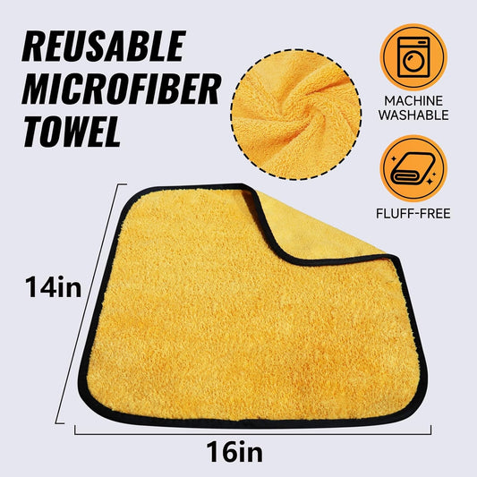 3 Pack Microfiber Towels for Cars,16Inch*14Inch-420Gsm Premium Microfiber Cleaning Cloth Car Drying Towel,Safe for Car Wash Scratch Free Strong Water Absorption