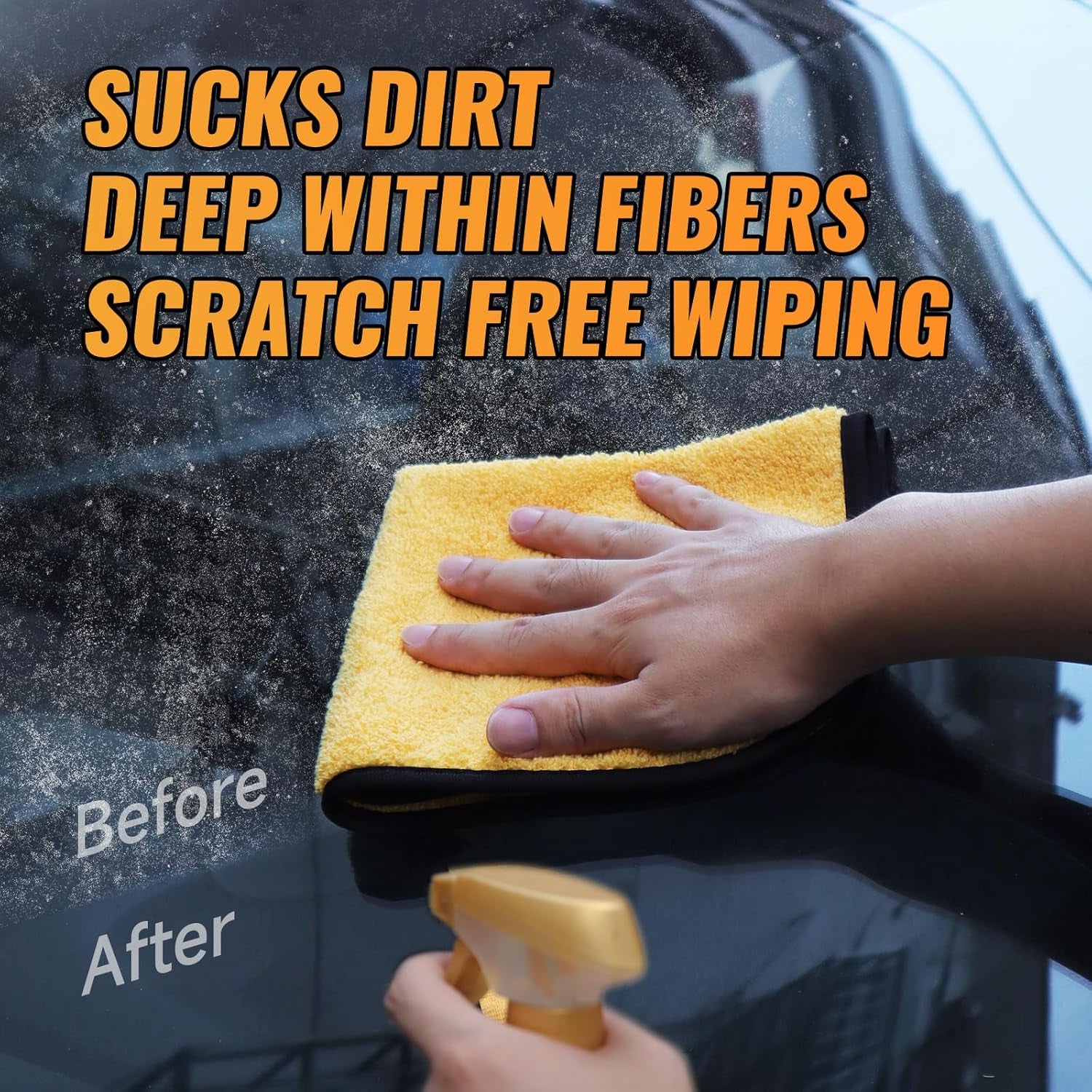 3 Pack Microfiber Towels for Cars,16Inch*14Inch-420Gsm Premium Microfiber Cleaning Cloth Car Drying Towel,Safe for Car Wash Scratch Free Strong Water Absorption