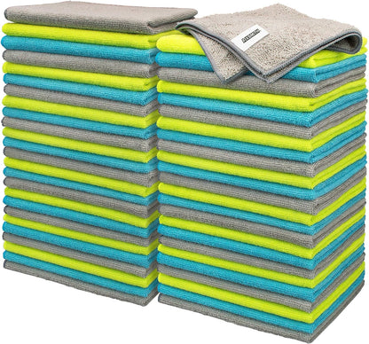 Microfiber Cleaning Cloth - Pack of 50, Microfiber Towels for Cars 16 X 12 In, Highly Absorbent Cleaning Rags, Lint-Free, Streak-Free Cleaning Cloths for Car Kitchen Home Office