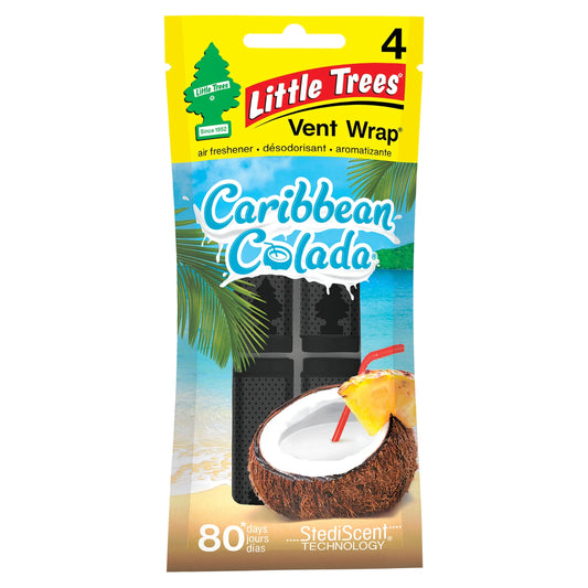 (3 Pack)  Air Freshener Vent Wrap Caribbean Colada Fragrance 4-Pack