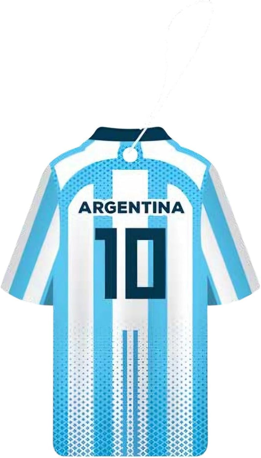Car Air Freshener Assorted 12 Pack Fan Team Jersey USA|MEXICO|COLOMBIA|BRAZIL ARGENTINA|VENEZUELA Long- Lasting (Team Argentina, Mix 3 Bubble Gum, 3 New Car,3 Vanilla Black,3 Crystal Black)