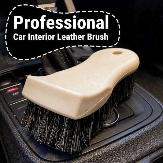 Long Bristle Horse Hair Brush for Leather, Versatile Leather Cleaning Brush for Car Interior Seat, Carpet, Upholstery, Furniture and Shoes