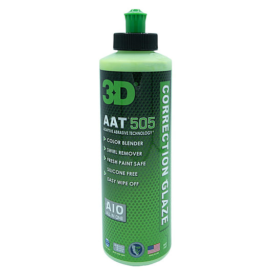 AAT 505 Correction Glaze - 8Oz - Body Shop Swirl Remover for Freshly Painted Vehicles - Montan UV Protection - Easy Clean up - Adaptive Abrasive Technology