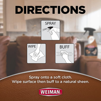 Leather Conditioner & Cleaner - Restores Surfaces, UV Protectants Help Prevent Cracking or Fading of Furniture, Sofa, Couch, Car Seats, Shoes, Purses, 6 Pack, 22 Oz