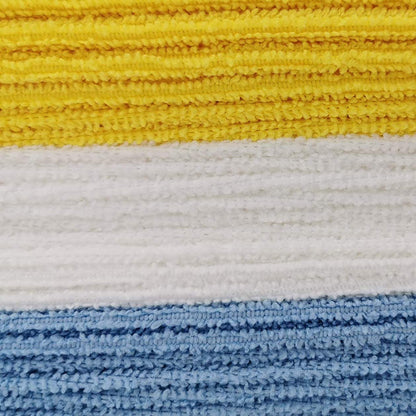 Microfiber Cleaning Cloths, Ultra Absorbent, Lint Free, Streak Free, Non-Abrasive, Reusable and Washable, 16" X 12", Blue/White/Yellow, Pack of 24